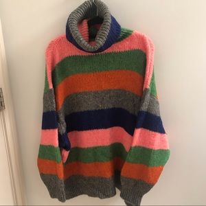 ZARA oversized multi colored knit sweater